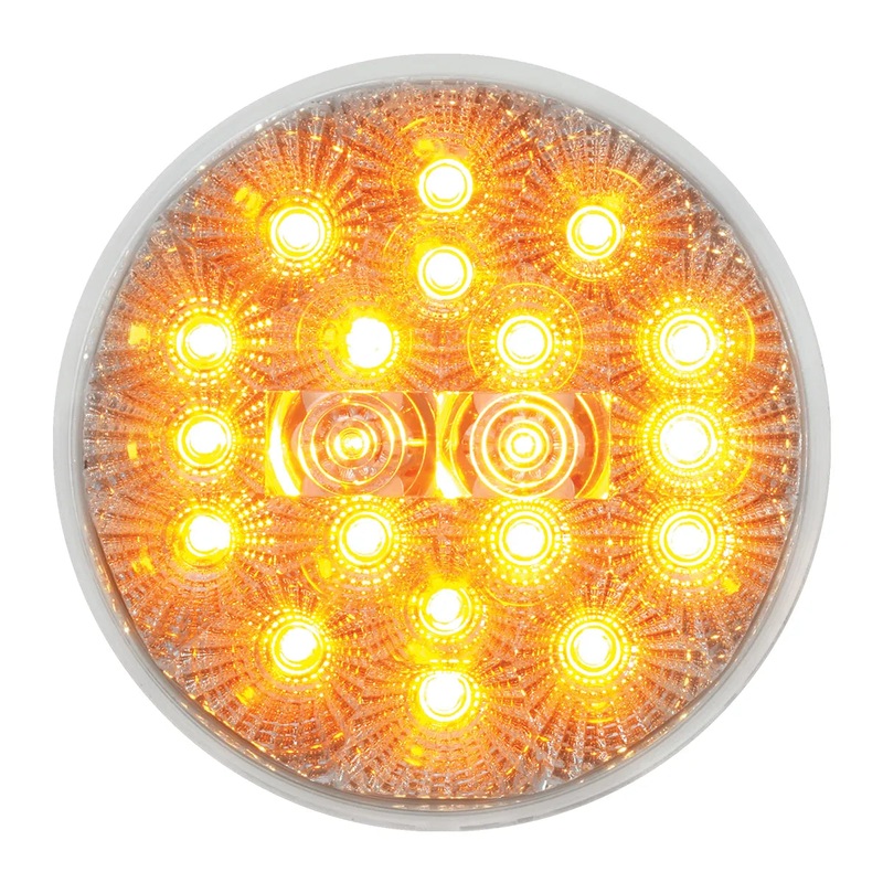 4 LOW PROFILE SPYDER AMBER 20-LED LIGHT, CLEAR LENS