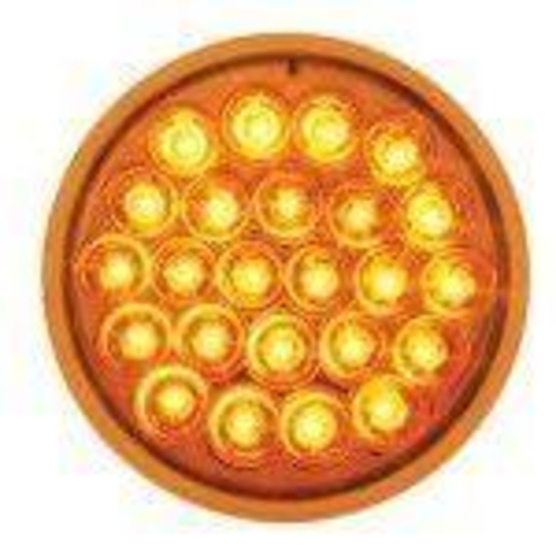 4 PEARL AMBER 24-LED LIGHT, AMBER LENS