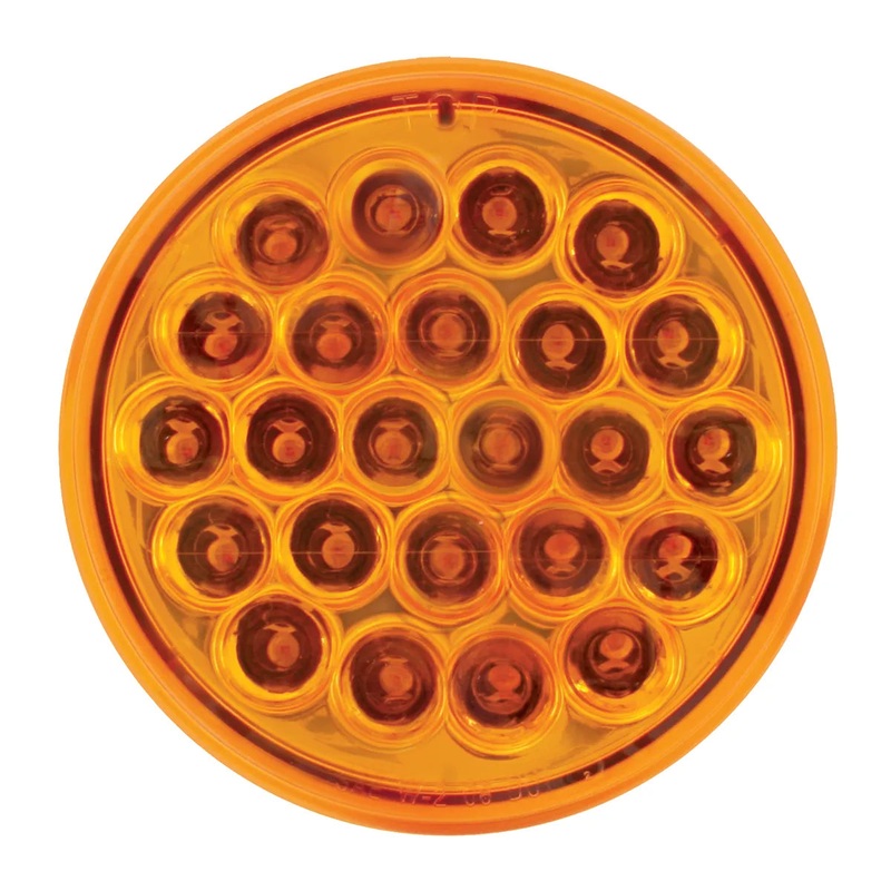 4 PEARL AMBER LED STROBE LIGHT W/S.S. RIM & PIGTAIL