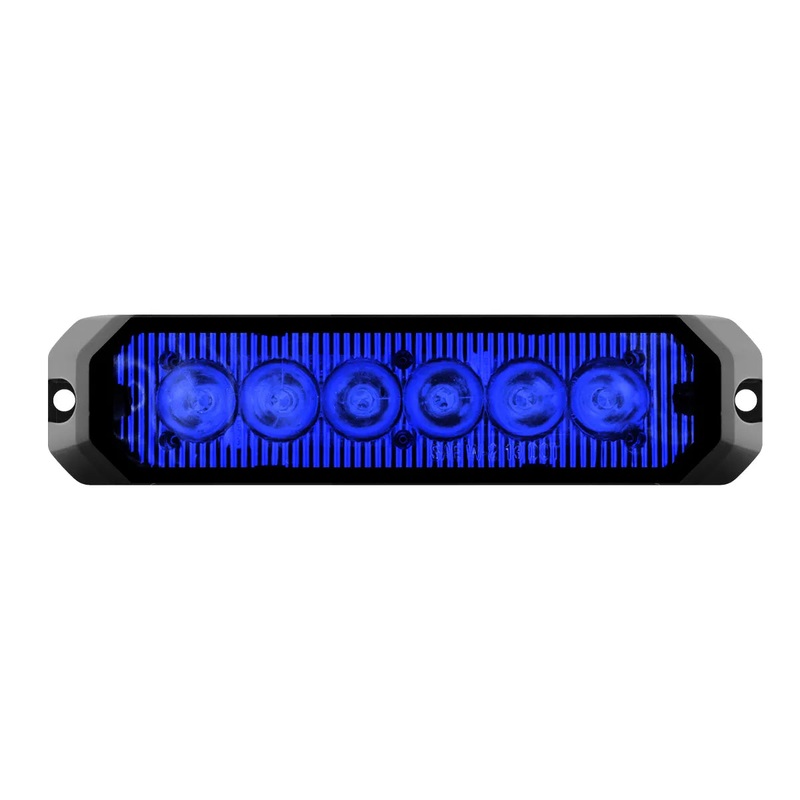 5 MEDIUM RECTANGULAR HIGH POWER LED STROBE LIGHT, BLUE/BLUE