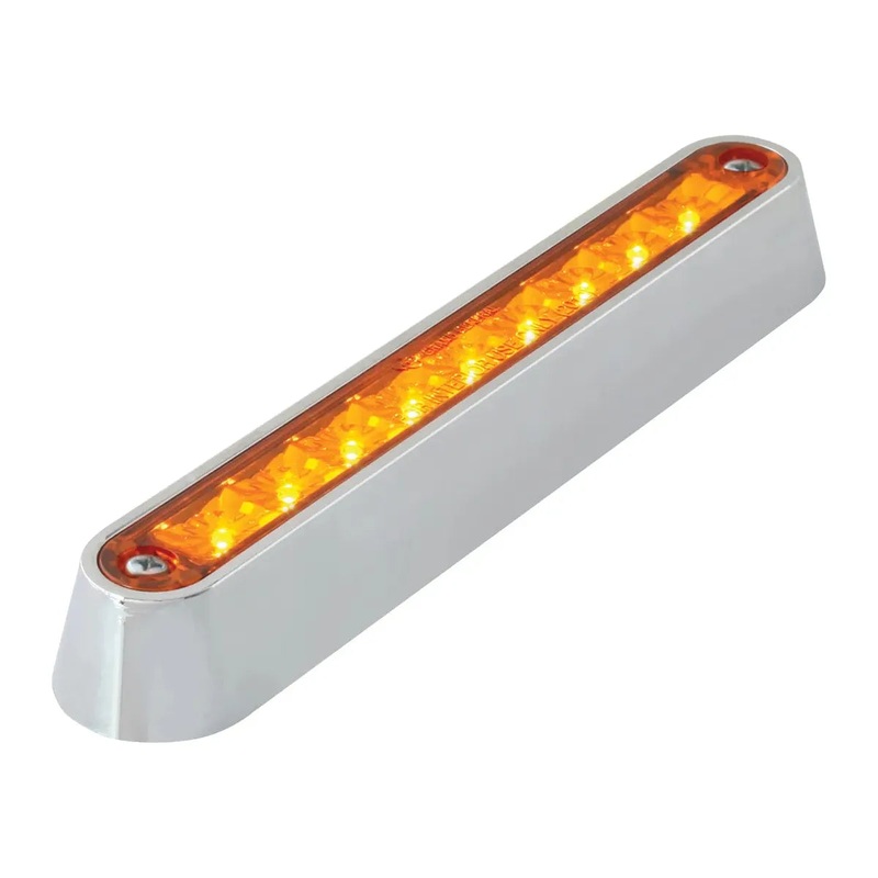 6.5 AMBER/AMBER 9 LED LIGHT BAR W/CR. PLASTIC BASE MOUNT