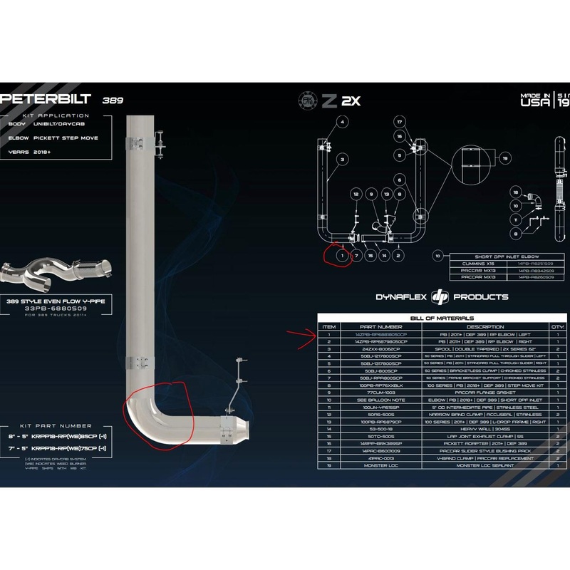 DP-14ZPB-RP68818050CP 8” REDUCED TO 5” ELBOW FOR KRPP-RP KIT; LEFT SIDE