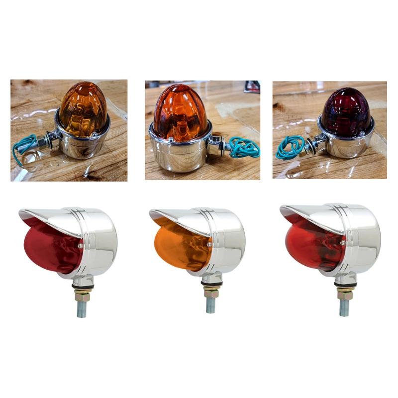 Single Face Chrome Die Cast Auxiliary Light with Glass Lens (Choose Color)
