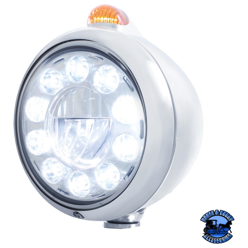 BLACK GUIDE 682-C HEADLIGHT 11 LED BULB & DUAL MODE LED SIGNAL (Choose Color) (Choose Lens)