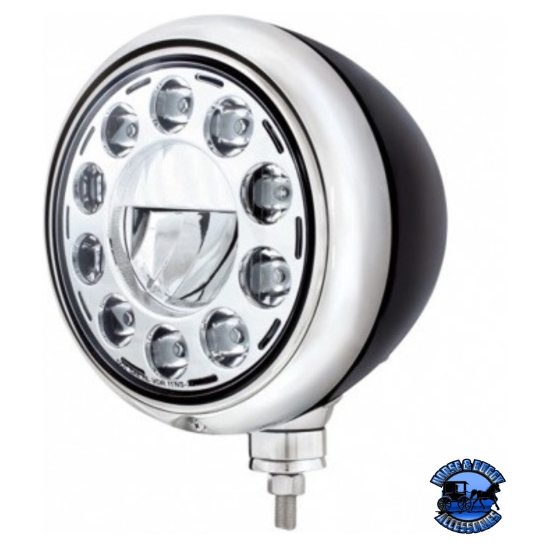 BLACK GUIDE HEADLIGHT 11 LED BULB – CHROME #32659