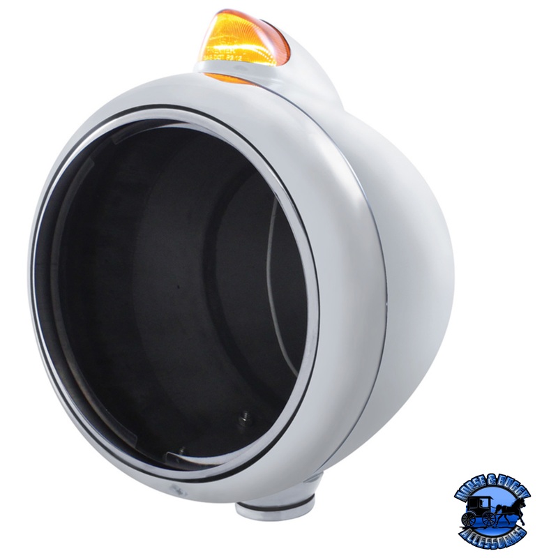 CHROME GUIDE 682-C HEADLIGHT NO BULB WITH ORIGINAL STYLE LED SIGNAL (Choose Color)