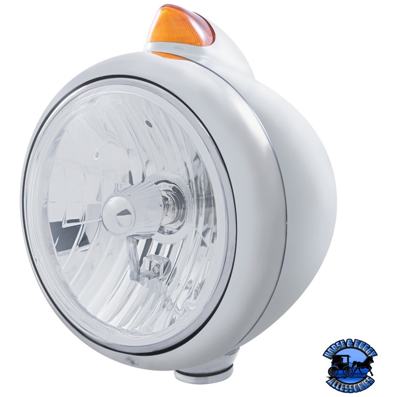 GUIDE 682-C HEADLIGHT CRYSTAL H4 & ORIGINAL STYLE LED SIGNAL (Choose Color) (Choose Lens)