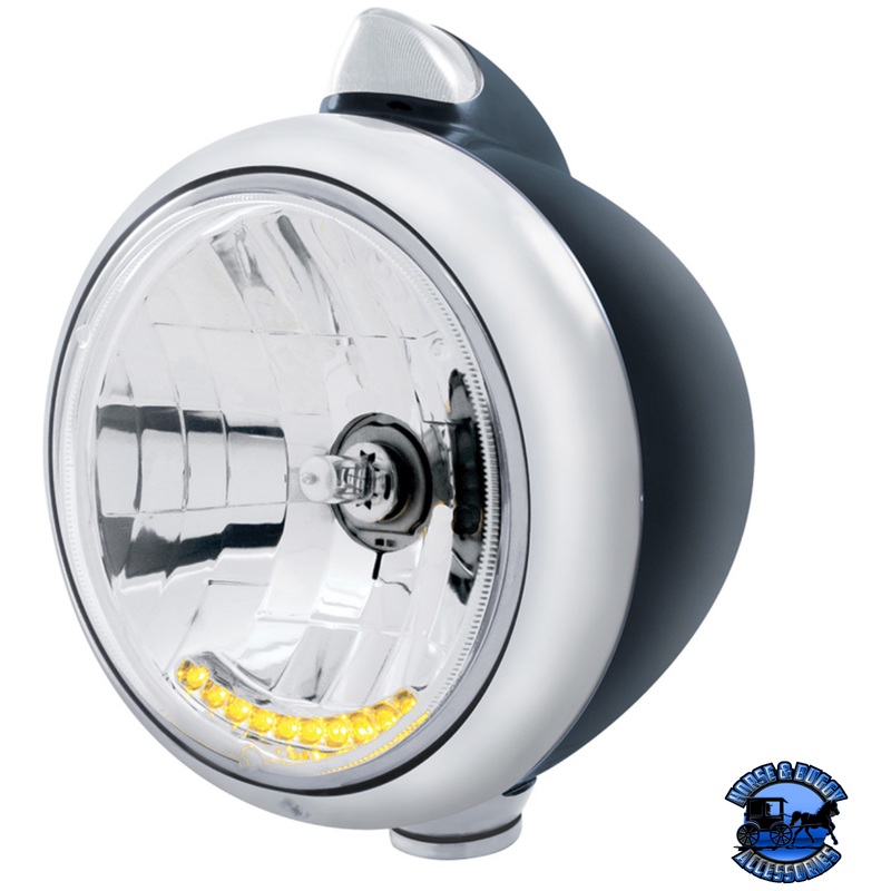 GUIDE 682-C HEADLIGHT H4 WITH 10 AMBER LED & ORIGINAL STYLE LED SIGNAL (Choose Headlight Color) (Choose Lens Color)