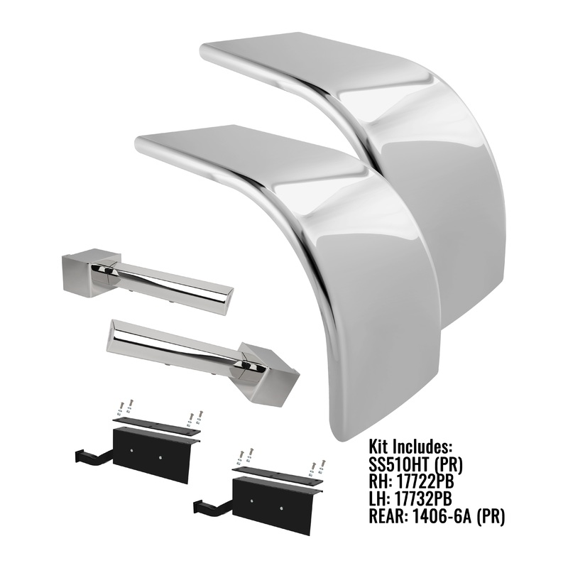 H-SS510-2DL ULTRA LOW RIDER 1/2 FENDER W / 2DL BLIND MOUNT BRAKETS & 1406-6A 80” [SOLD BY THE PAIR]