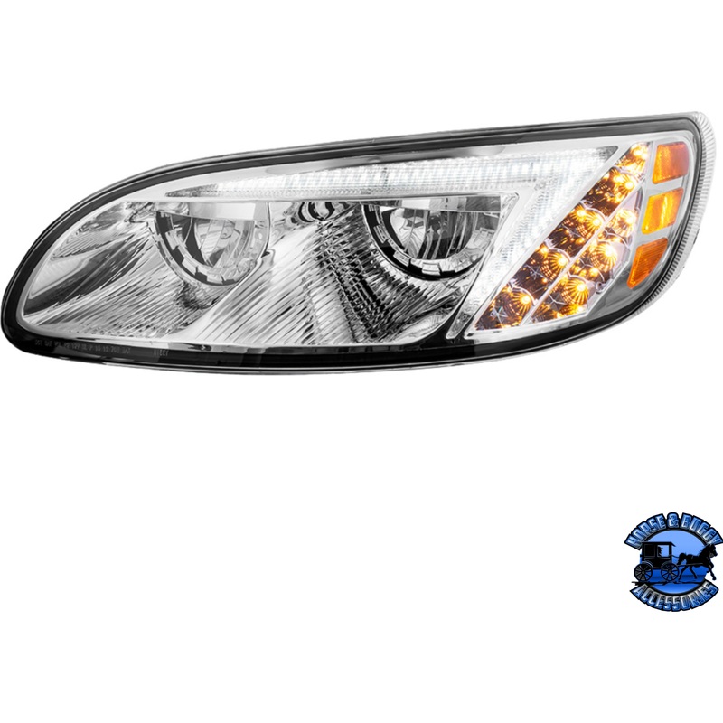 LED HEADLIGHT FOR PETERBILT 386 (2005-2015) & 387 (1999-2010) (Choose Side) (Choose Color)