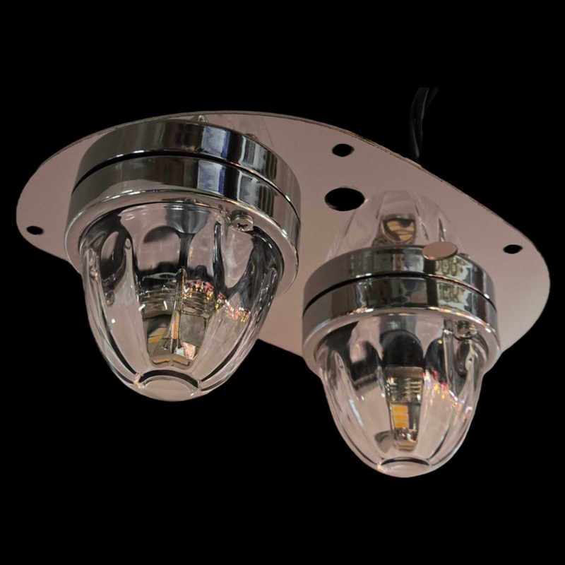 SS-1047  PETERBILT 387 587 ABOVE DASH DOME LIGHT BRACKET W2 WM LIGHT CUT AND SANDED FROM 16GA SS 304