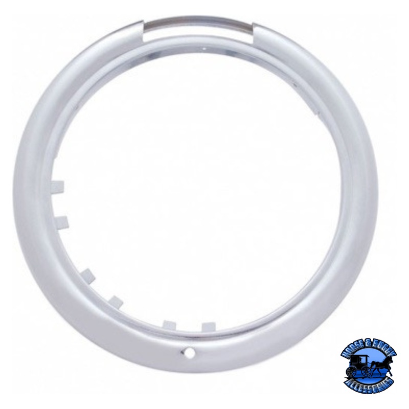 STAINLESS CLASSIC HEADLIGHT BEZEL WITH TURN SIGNAL CUTOUT (RETAIL) #30399