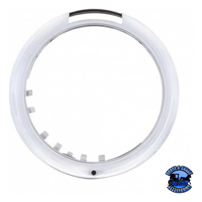 STAINLESS STEEL CLASSIC HEADLIGHT BEZEL WITH LED TURN SIGNAL CUTOUT #30397