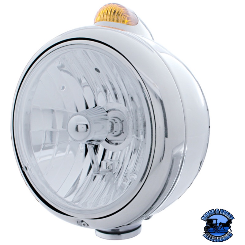 STAINLESS STEEL GUIDE 682-C HEADLIGHT CRYSTAL H4 & DUAL MODE LED SIGNAL (Choose Color)