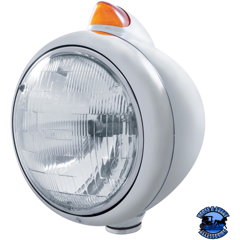 STAINLESS STEEL GUIDE 682-C HEADLIGHT H6024 & ORIGINAL STYLE LED SIGNAL (Choose Color)