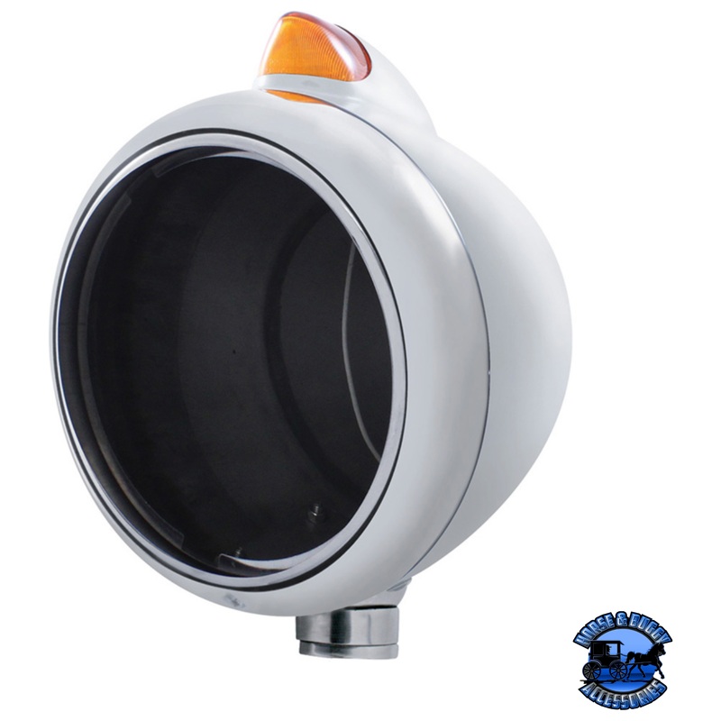 STAINLESS STEEL GUIDE 682-C HEADLIGHT NO BULB & ORIGINAL STYLE LED SIGNAL (Choose Color)