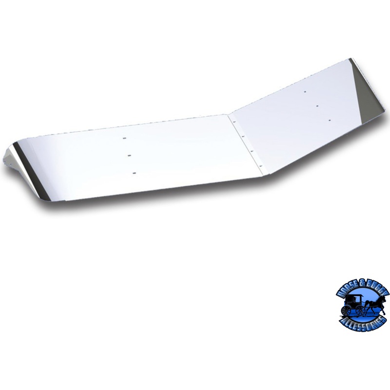 12 STAINLESS EXTENDED STYLE SUNVISOR FOR 2005+ PETERBILT 379/388/389/367 WITH LOW ROOF STANDARD CAB #29128