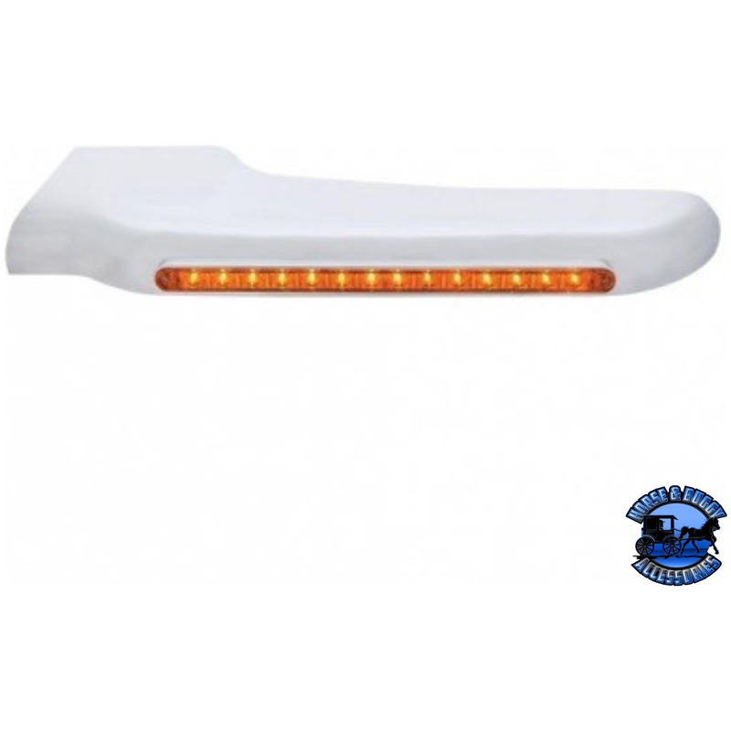 14 AMBER LED FRONT FENDER COVER FOR PETERBILT 388 (2008-2015) & 389 (2008-2023) (Choose Lens Color) (Choose Color)