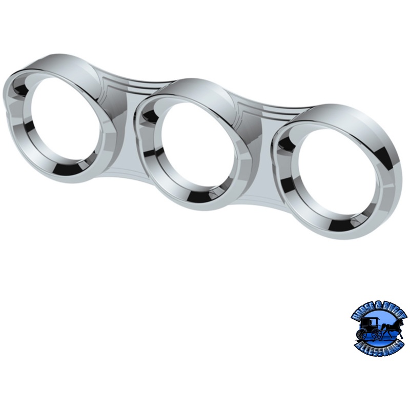 3 GAUGE CLUSTER BEZEL WITH VISOR FOR 2006+ PETERBILT – HORIZONTAL #41295