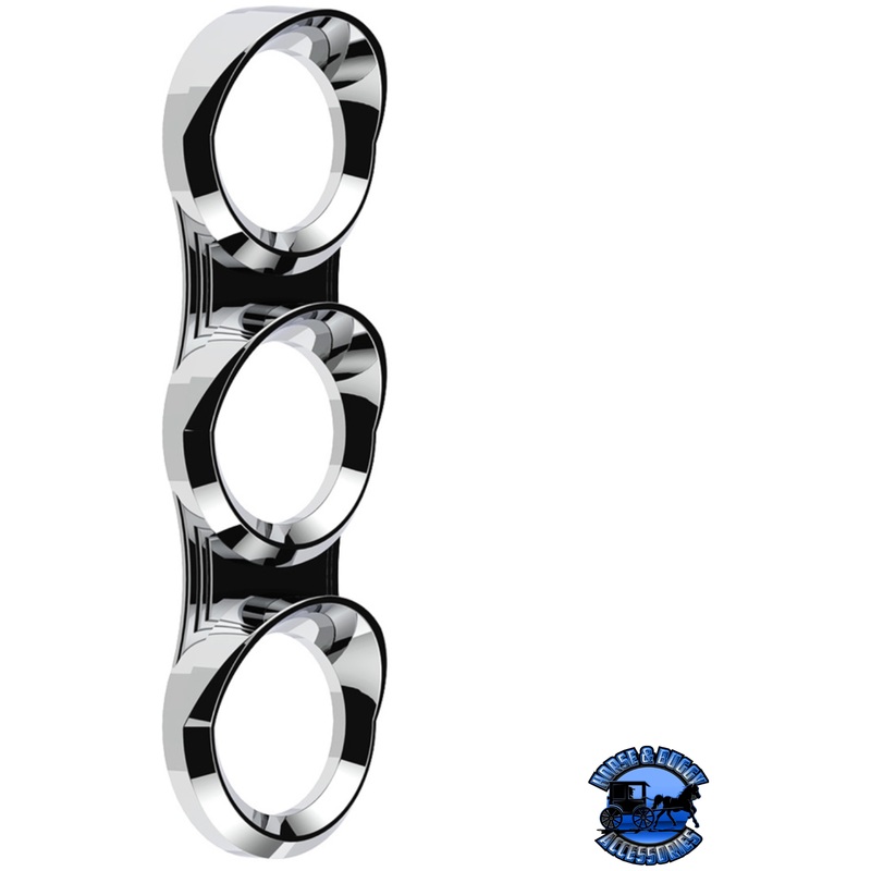 3 GAUGE CLUSTER BEZEL WITH VISOR FOR 2006+ PETERBILT – VERTICAL #41296