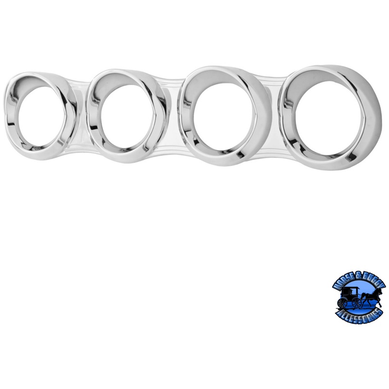 4 GAUGE CLUSTER BEZEL WITH VISOR FOR 2006+ PETERBILT – HORIZONTAL #41299