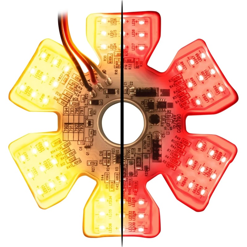 81790 Ultra Thin Hex Air Cleaner Dual Color LED Light (AMBER/RED)