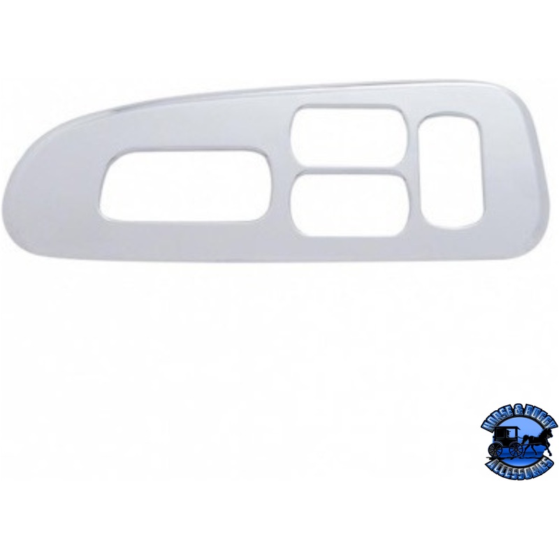 CHROME PLASTIC WINDOW SWITCH TRIM FOR 2008-2022 PETERBILT 389/388- DRIVER (4 OPENINGS) #41183