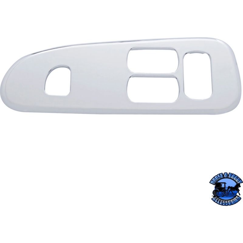 CHROME PLASTIC WINDOW SWITCH TRIM FOR 2008+ PETERBILT 389/388- DRIVER (3 LARGE & 1 SMALL OPENING) #41181
