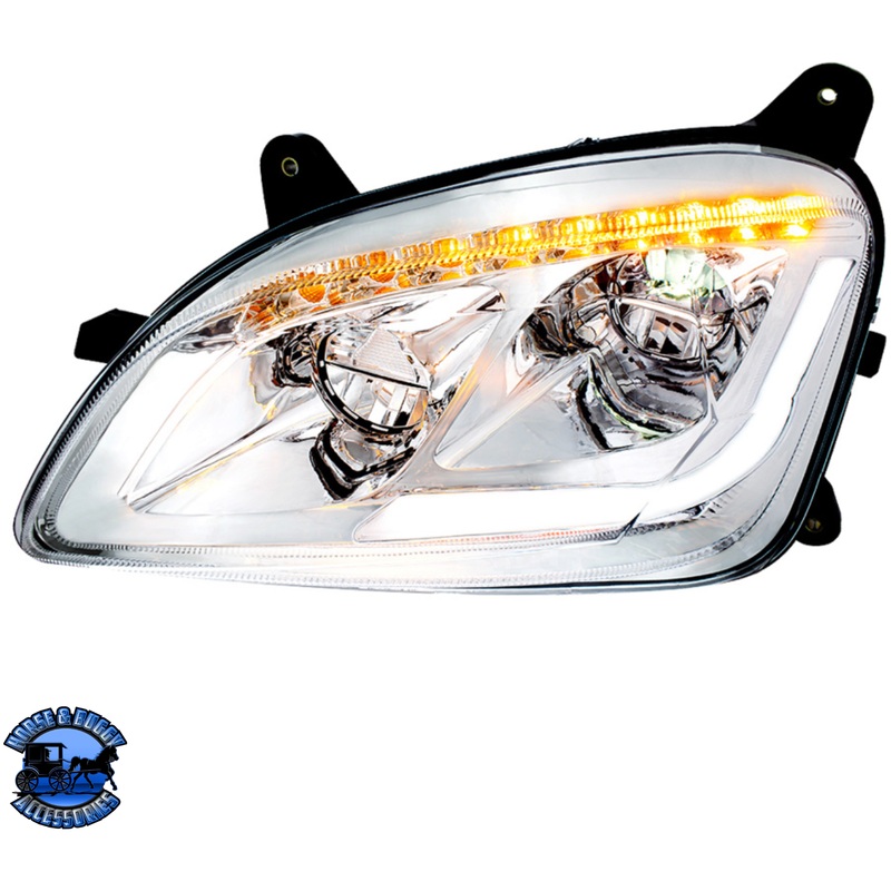 LED HEADLIGHT WITH SEQUENTIAL LED TURN SIGNAL FOR PETERBILT 579 (2012-2021) & 587 (2010-2016) (Choose Color) (Choose Side)