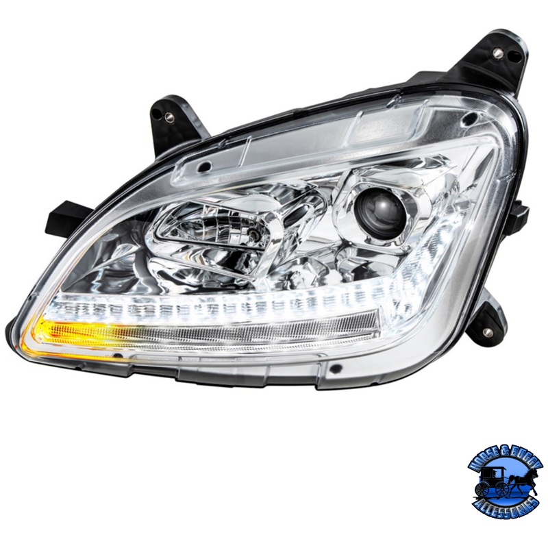 PROJECTION HEADLIGHT WITH LED SEQUENTIAL TURN AND DRL FOR 2012-2021 PETERBILT 579 (Choose Color) (Choose Side)