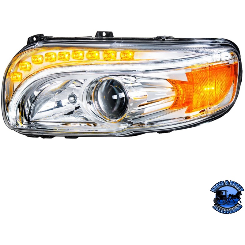 PROJECTION HEADLIGHT WITH LED TURN & DRL FOR PETERBILT 389 (2008-2023) & 388 (2008-2015) (Choose Side)