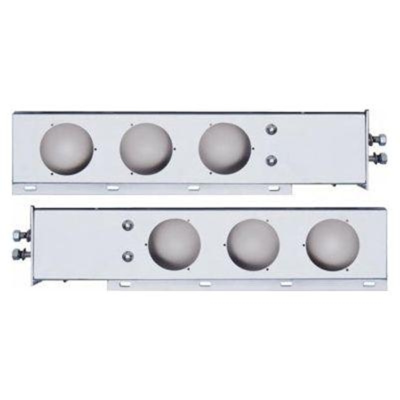 UP-22302 2 Bolt Pattern Stainless Spring Loaded Light Bar With Six 4 Light Cutouts