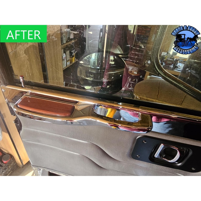 #PDH579  Aluminum and Rosewood Door Handle/Armrest without Fingergrips