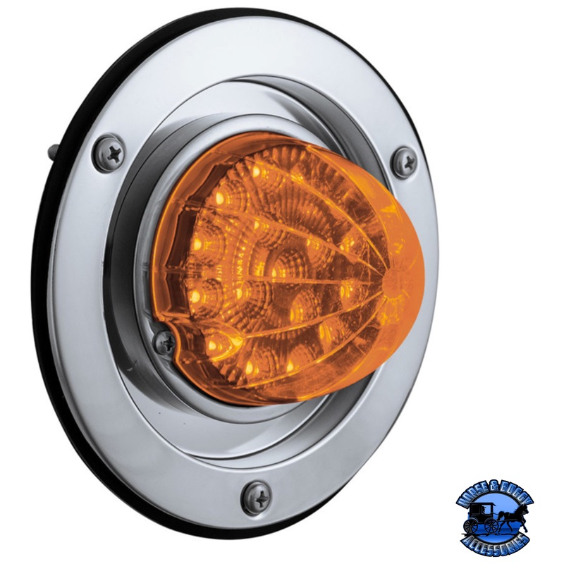 17 LED DUAL FUNCTION WATERMELON REFLECTOR LIGHT SLEEPER BUNK KIT WITH 304 SS BEZEL (Choose LED Color) (Choose Lens)