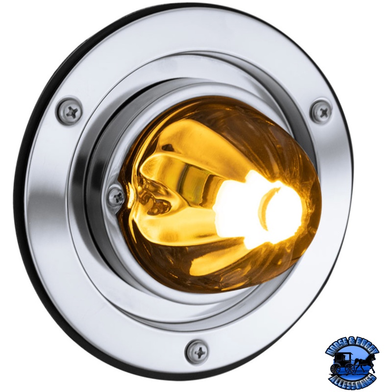 DUAL FUNCTION GLASS WATERMELON SLEEPER BUNK KIT WITH 304 STAINLESS STEEL BEZEL & LED BULB (Choose LED Color) (Choose Lens)