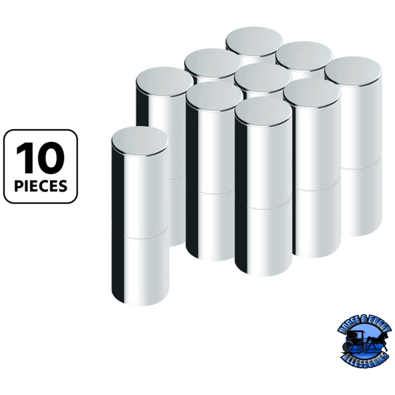 33MM X 7-1/4 CHROME PLASTIC TALL CYLINDER NUT COVER – THREAD-ON (10 PCS) #10371
