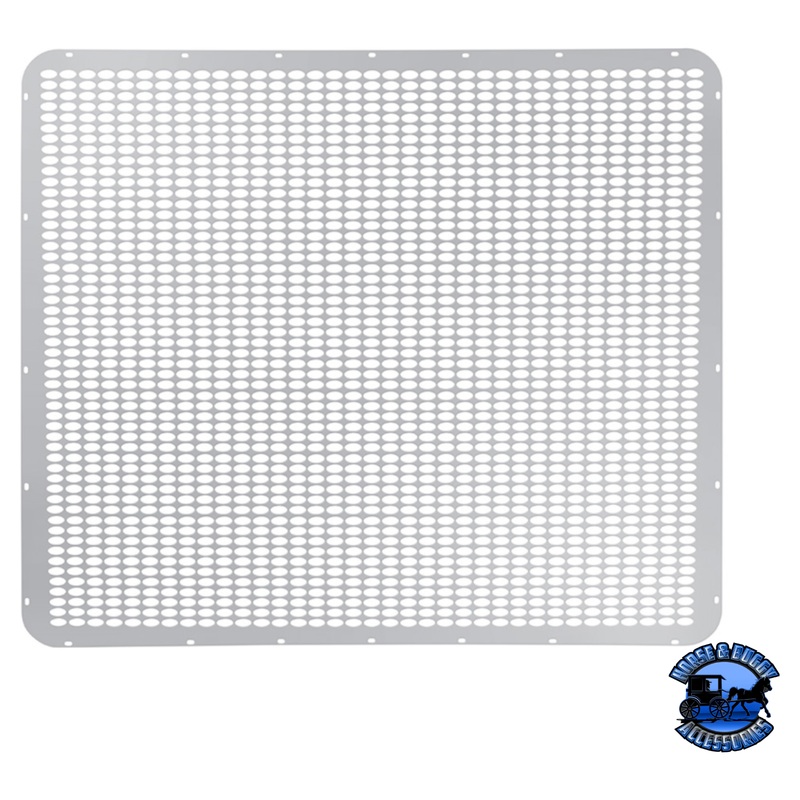 430 STAINLESS GRILLE MESH FOR PETERBILT 379 WITH EXTENDED HOOD – STRAIGHT OVAL HOLES #21062