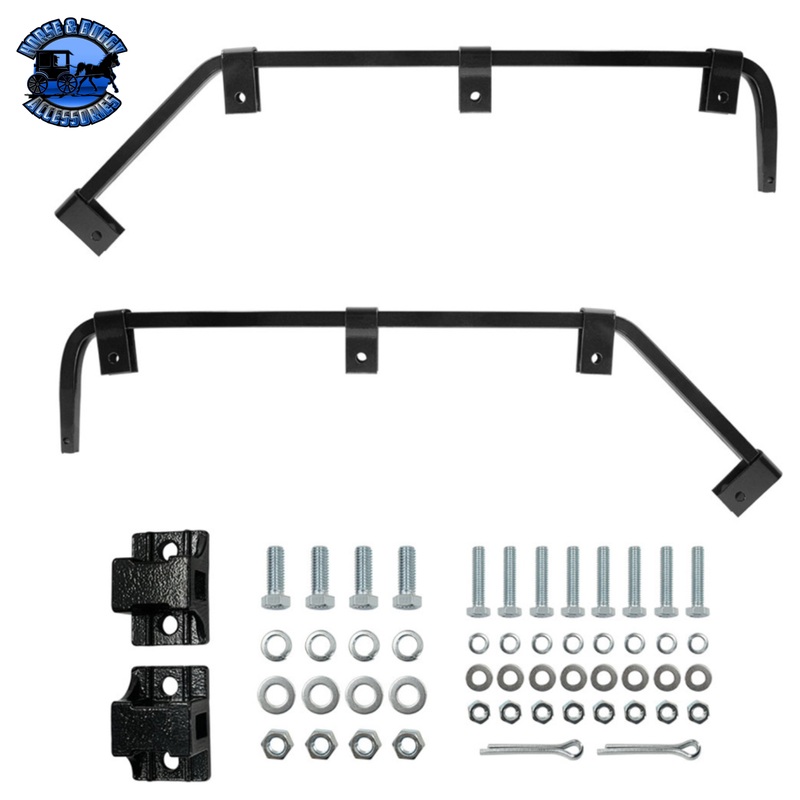 BLACK ANGLED MUD FLAP HANGERS WITH MOUNTING HARDWARE (Choose Coil)