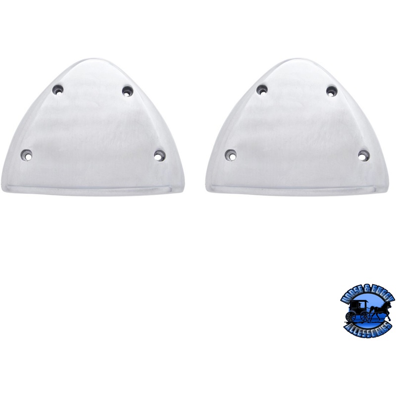 POLISHED ALUMINUM HEADLIGHT TURN SIGNAL COVER KIT FOR PETERBILT (PAIR) #30419