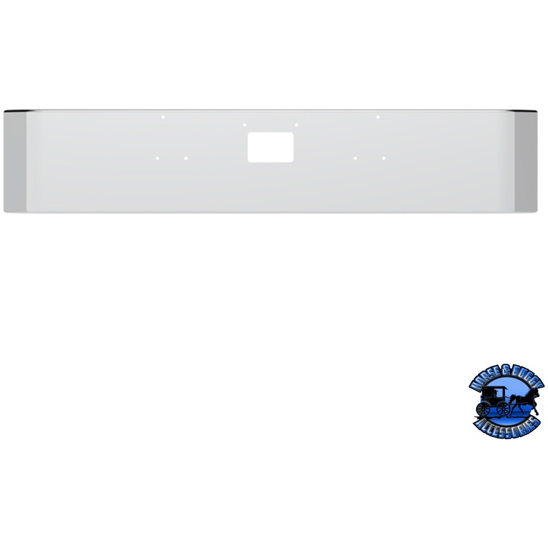 SS CLAD ALUMINUM BUMPER FOR 1987-2007 PETERBILT 379 – CURVED ENDS #20844