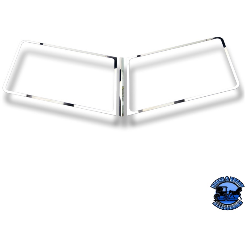 STAINLESS 3 PC. WINDSHIELD TRIM FOR 1987+ PETERBILT 379/386/388/389 #29130