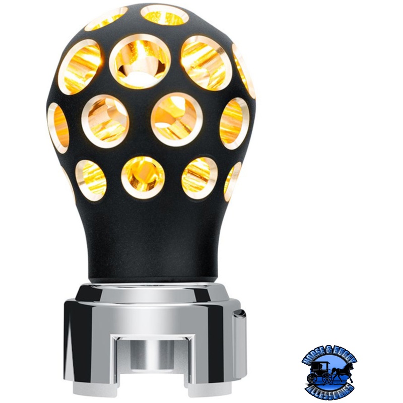 THREAD-ON PHOENIX STYLE BALL GEARSHIFT KNOB WITH LED 13/15/18 SPEED ADAPTER (Choose Finish) (Choose LED Color)