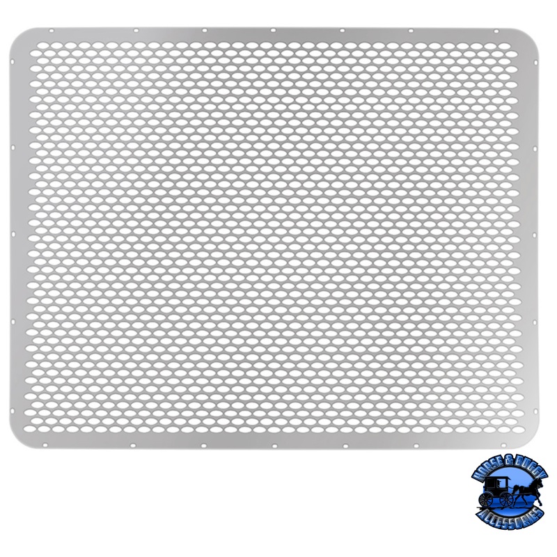 304 STAINLESS GRILLE MESH FOR PETERBILT 379 WITH SHORT HOOD – ALTERNATING OVAL HOLES #21152
