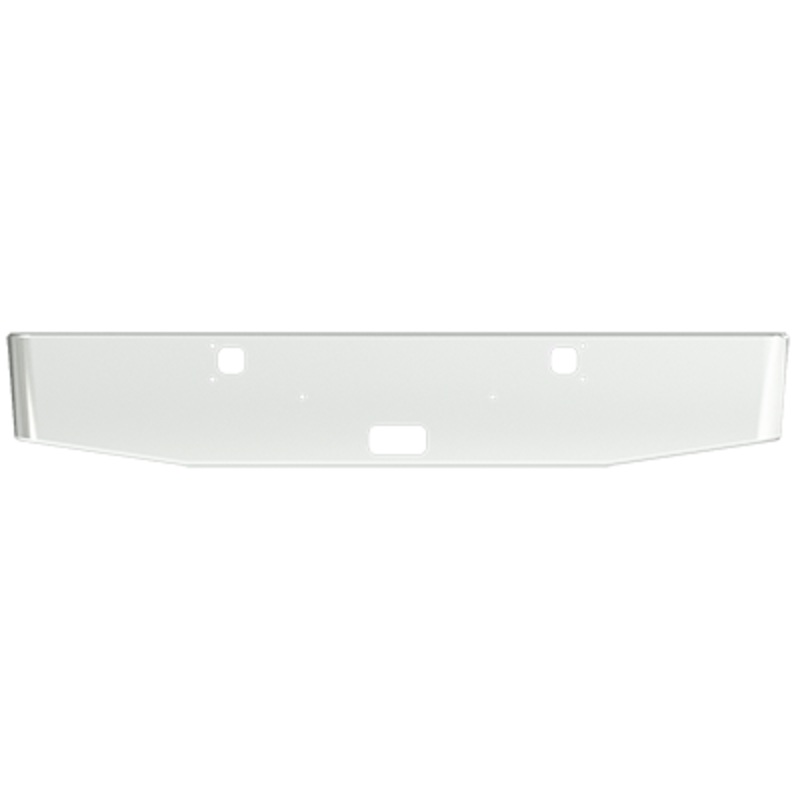 FE-0210-020 KENWORTH W900B, W900L 16 TAPER ROLLED END BUMPER CHROME WITH BOLT HOLES, STEP HOLE, TOW PIN HOLES LIGHT DUTY