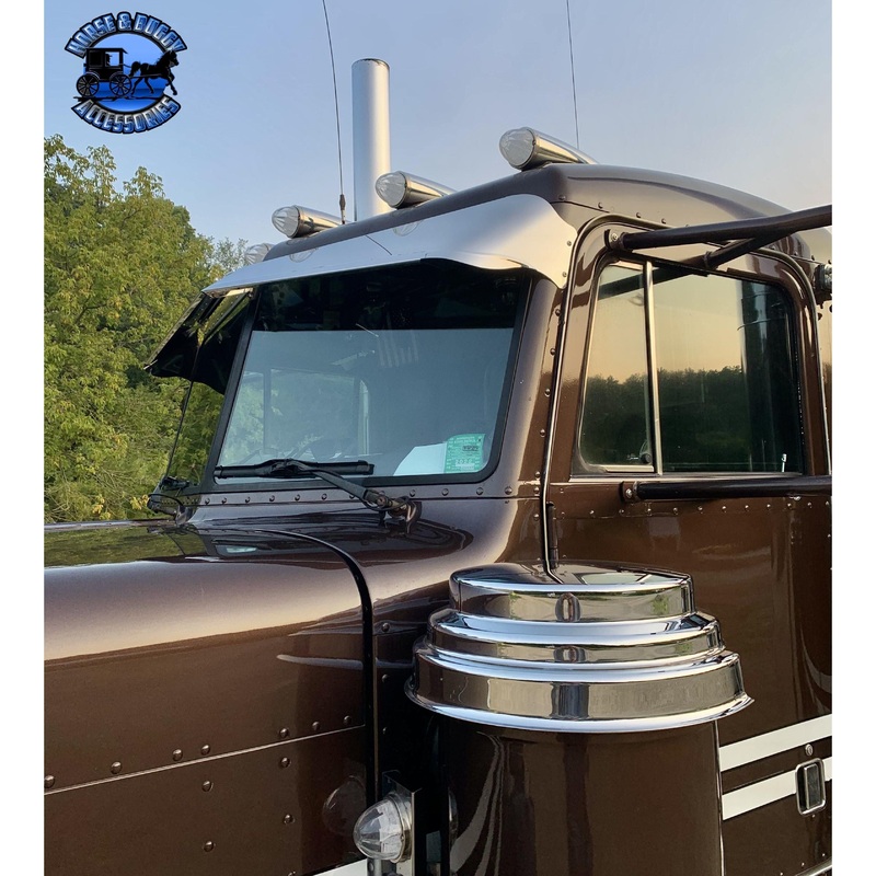 Rollin low 359 Peterbilt visor timeless (with bead roll) 9×5 reverse bowtie 304 stainless #0053