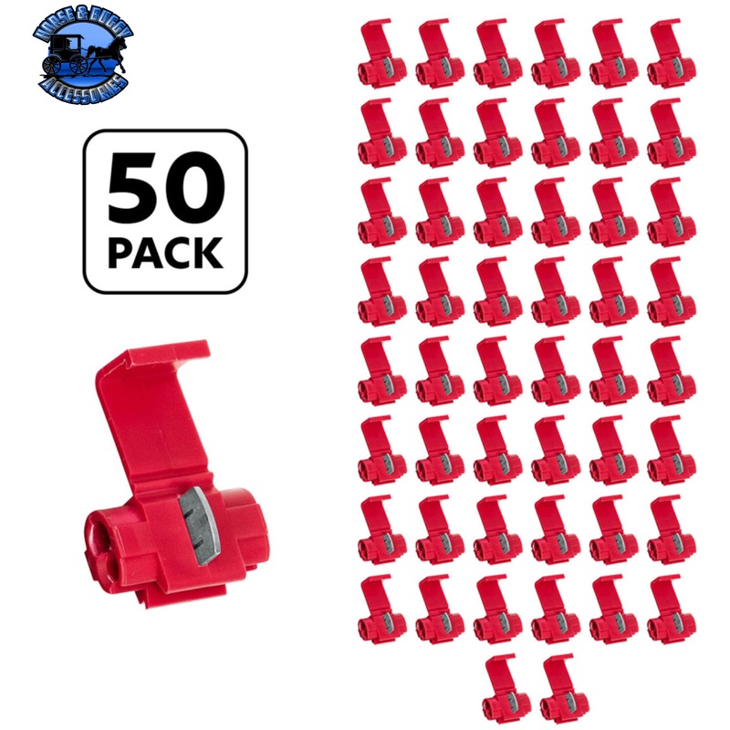 22-18 AWG RED SNAP LOCK TAP SPLICE CONNECTOR (50 PCS/BAG) #40109P50
