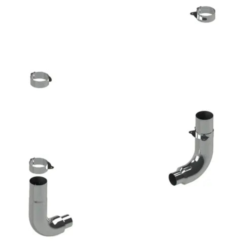 FLCR-7-1 1 Piece Stack 7 Chrome Plated Stainless Steel Exhaust Kit