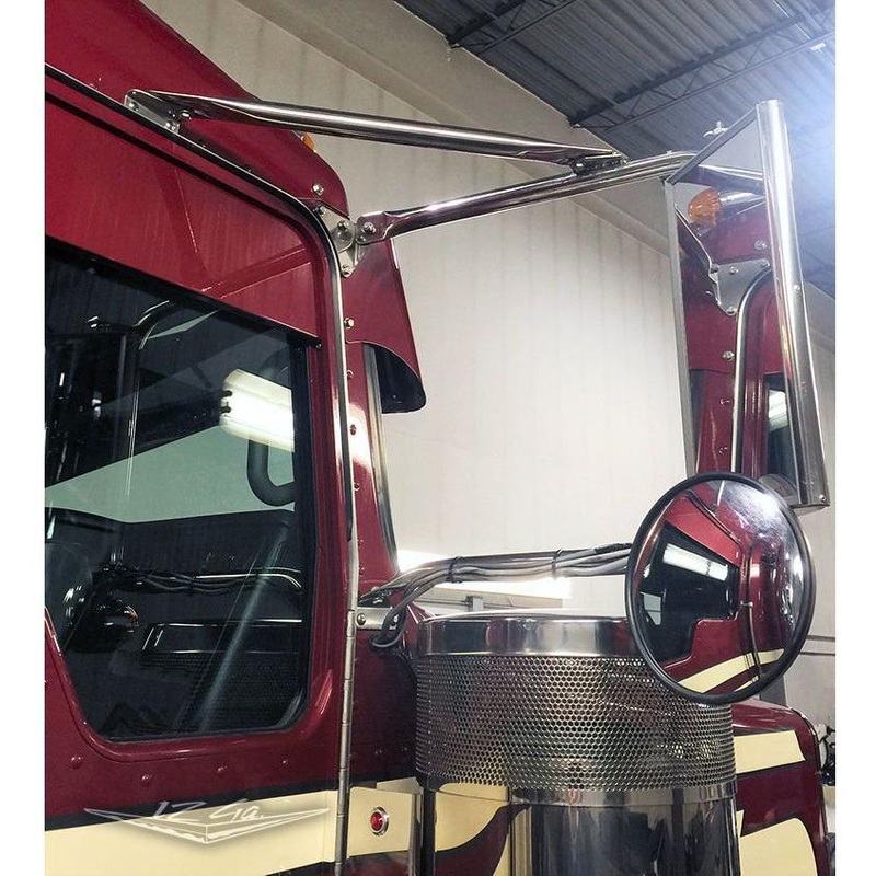 #kwc-cm-mb-bs 12 Gauge Custom (Sanded Paintable) Mirror Bracket Fits Kenworth AeroCab
