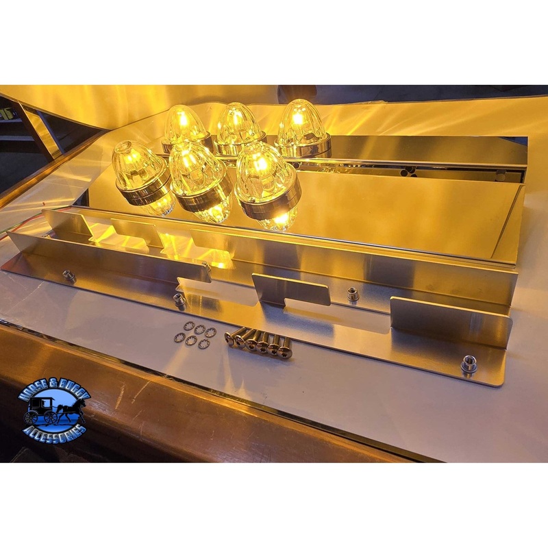 SS-1749 – PETERBILT 589 STRAP-MOUNT FRONT AIR CLEANER BRACKET w/ (3) WM Light Holes ON BOTTOM (SOLD IN PAIRS)