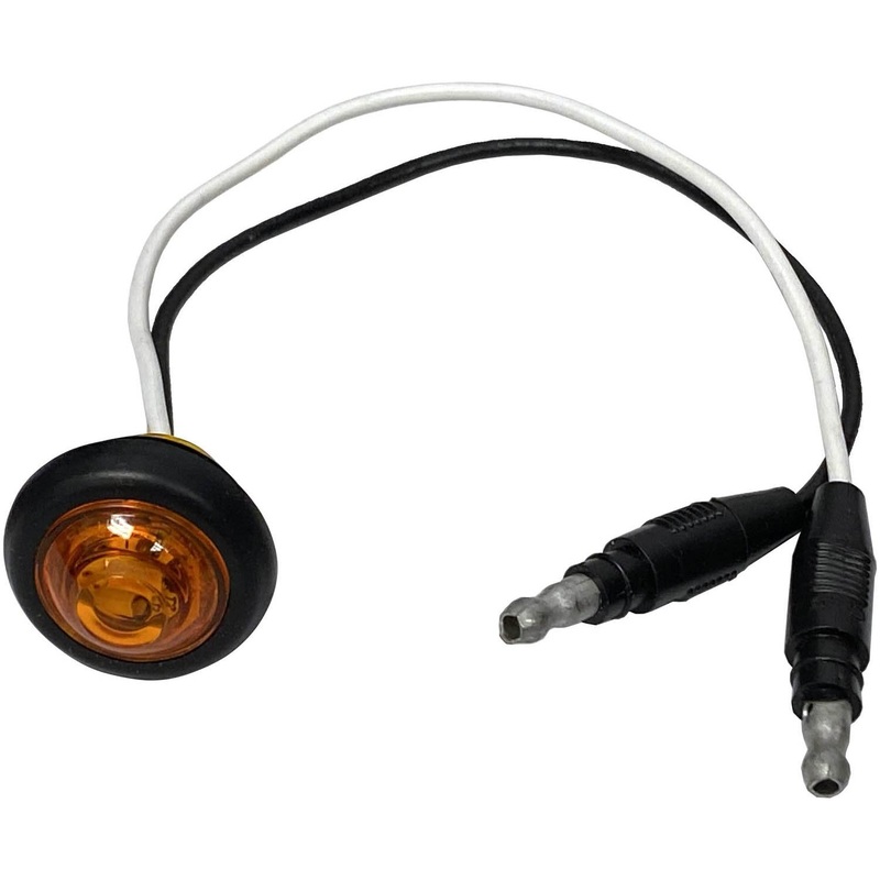 LED Marker/ Clearance, PC-Rated, Round, w/ two .180 Bullets, 0.75, amber, bulk pack #M177A-BT2